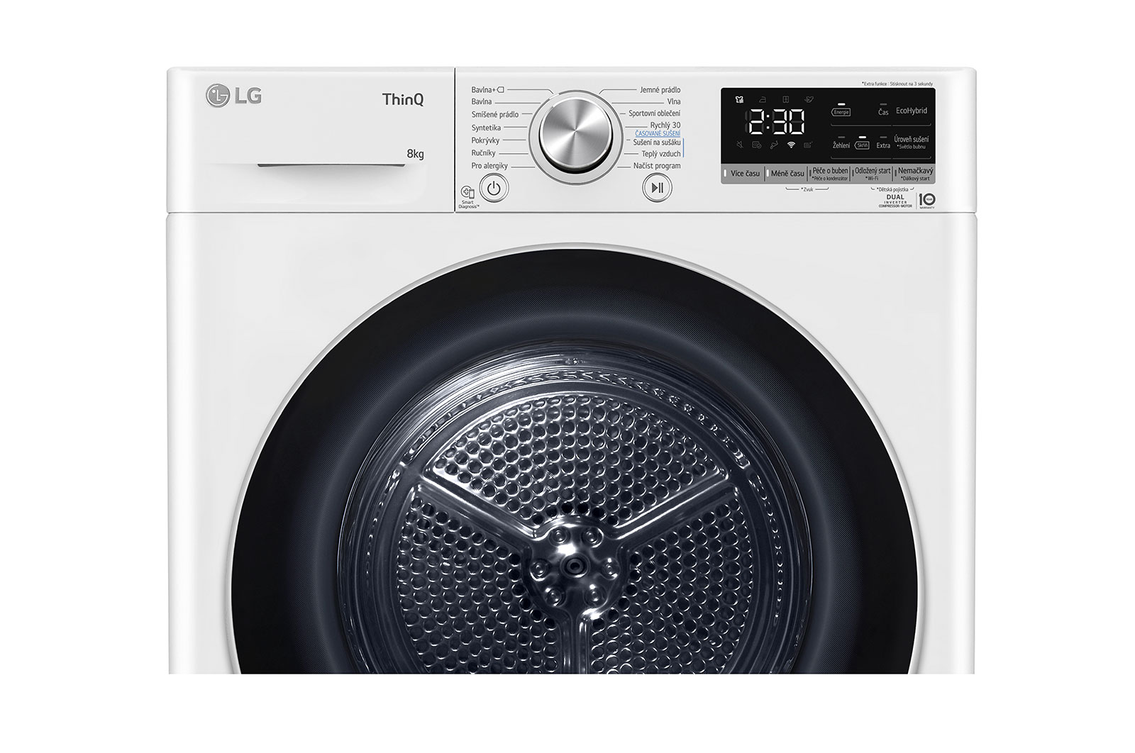 LG Sušička LG | 8 kg | DUAL Inverter Heat Pump™|ThinQ™|Bílá, RC81V9AV3N