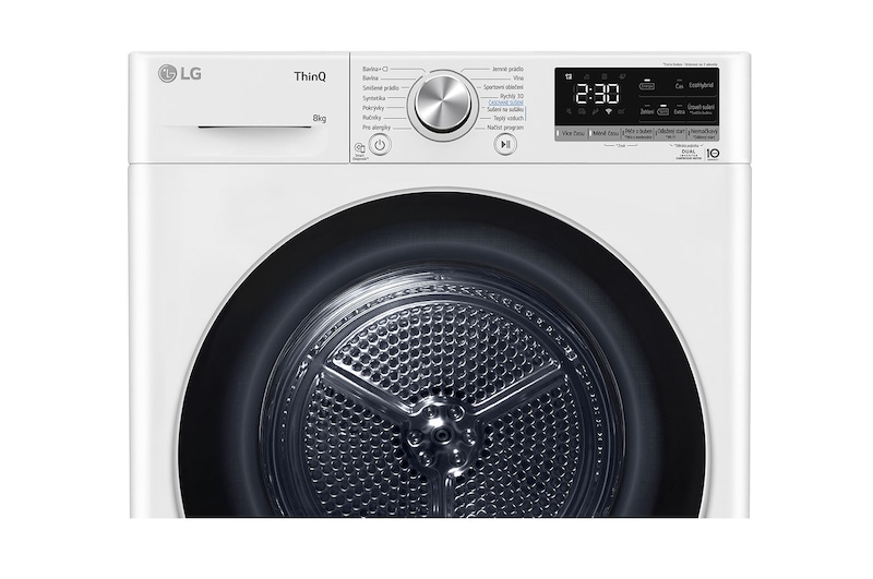 LG Sušička LG | 8 kg | DUAL Inverter Heat Pump™|ThinQ™|Bílá, RC81V9AV3N