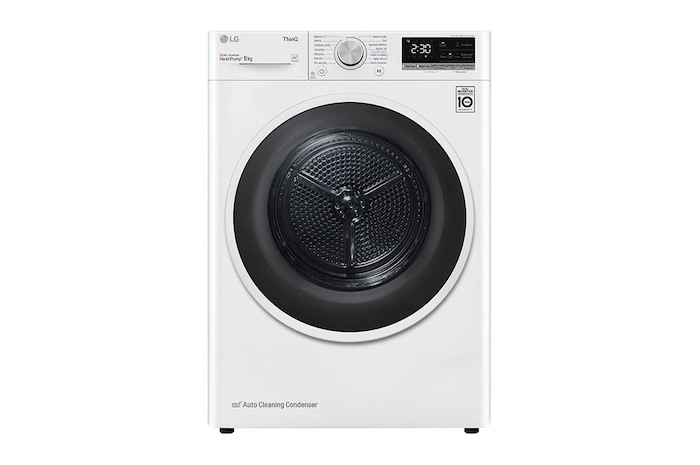 LG Sušička LG | 8 kg | DUAL Inverter Heat Pump™ |ThinQ™|Bílá, RC8TV9AVHN