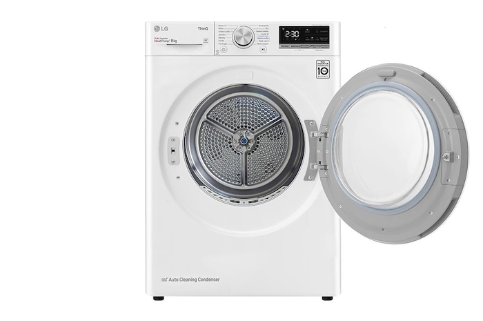 LG Sušička LG | 8 kg | DUAL Inverter Heat Pump™ |ThinQ™|Bílá, RC8TV9AVHN