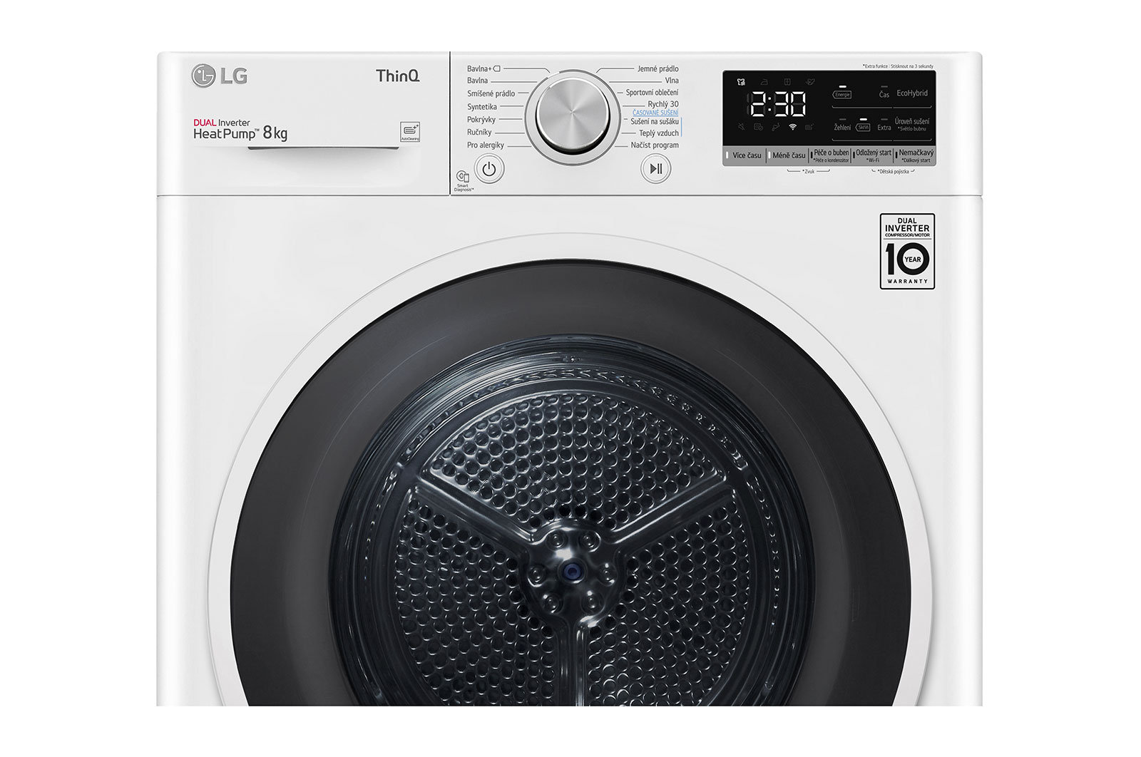 LG Sušička LG | 8 kg | DUAL Inverter Heat Pump™ |ThinQ™|Bílá, RC8TV9AVHN