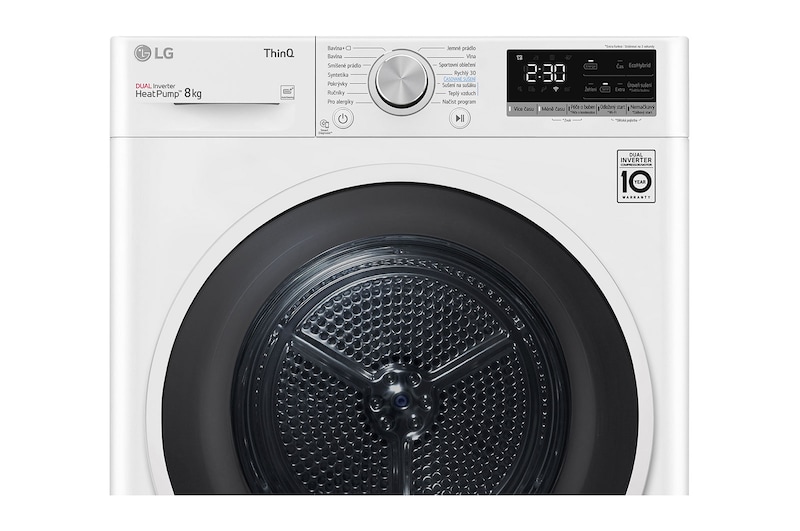 LG Sušička LG | 8 kg | DUAL Inverter Heat Pump™ |ThinQ™|Bílá, RC8TV9AVHN