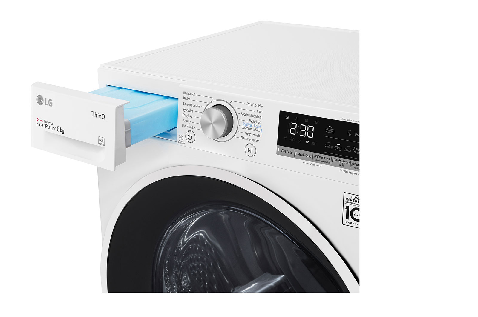LG Sušička LG | 8 kg | DUAL Inverter Heat Pump™ |ThinQ™|Bílá, RC8TV9AVHN