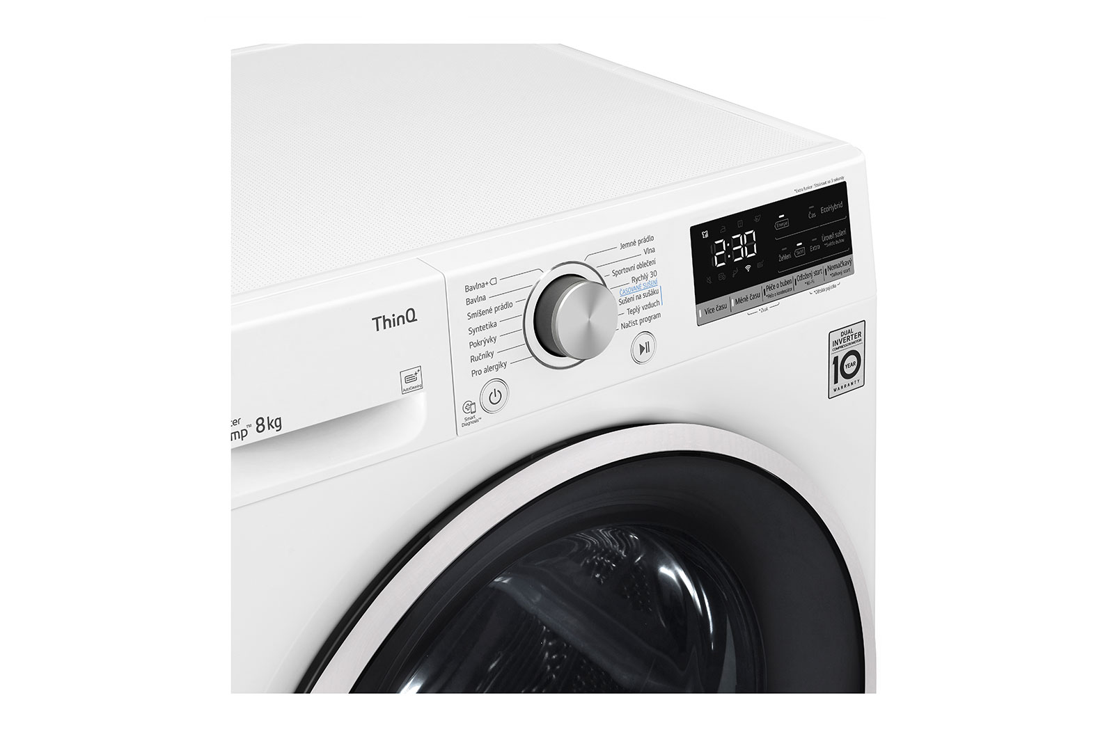 LG Sušička LG | 8 kg | DUAL Inverter Heat Pump™ |ThinQ™|Bílá, RC8TV9AVHN