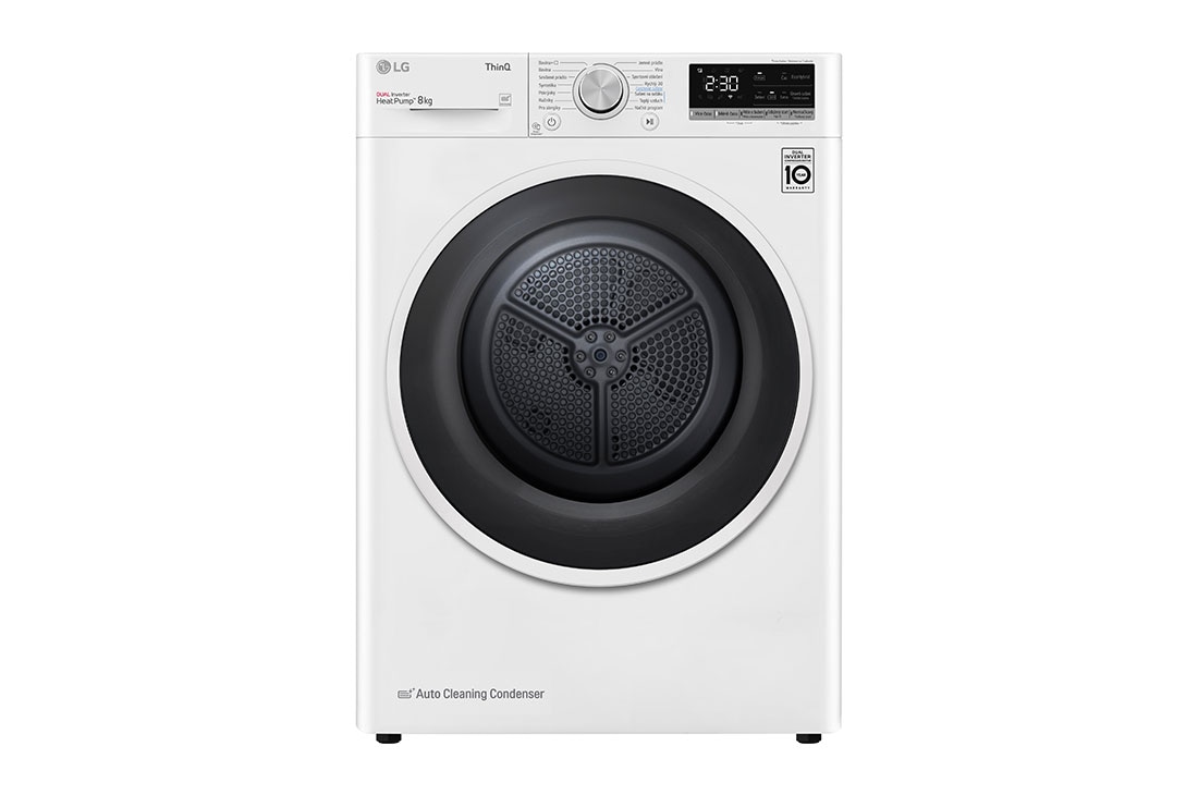 LG Sušička LG | 8 kg | DUAL Inverter Heat Pump™ |ThinQ™|Bílá, RC8TV9AVWN