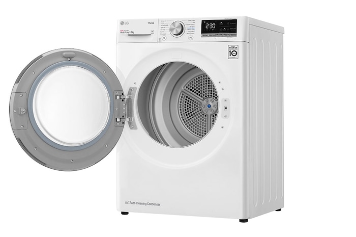 LG Sušička LG | 8 kg | DUAL Inverter Heat Pump™ |ThinQ™|Bílá, RC8TV9AVWN