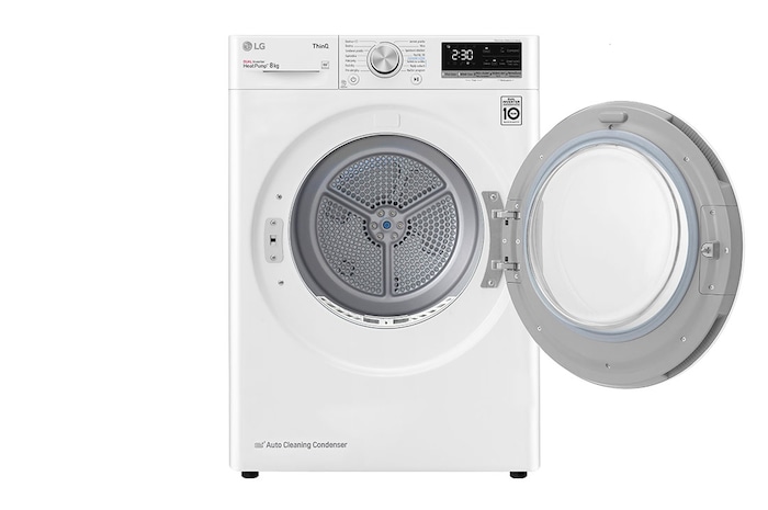 LG Sušička LG | 8 kg | DUAL Inverter Heat Pump™ |ThinQ™|Bílá, RC8TV9AVWN