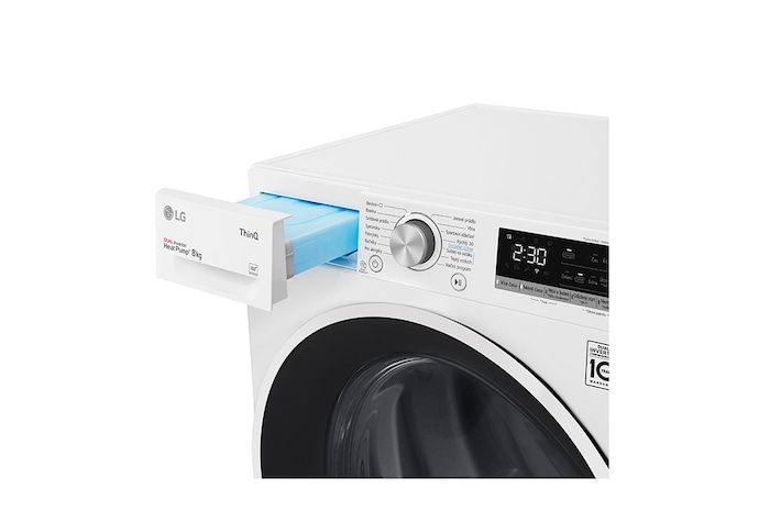 LG Sušička LG | 8 kg | DUAL Inverter Heat Pump™ |ThinQ™|Bílá, RC8TV9AVWN