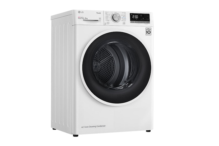 LG Sušička LG | 8 kg | DUAL Inverter Heat Pump™ |ThinQ™|Bílá, RC8TV9AVWN