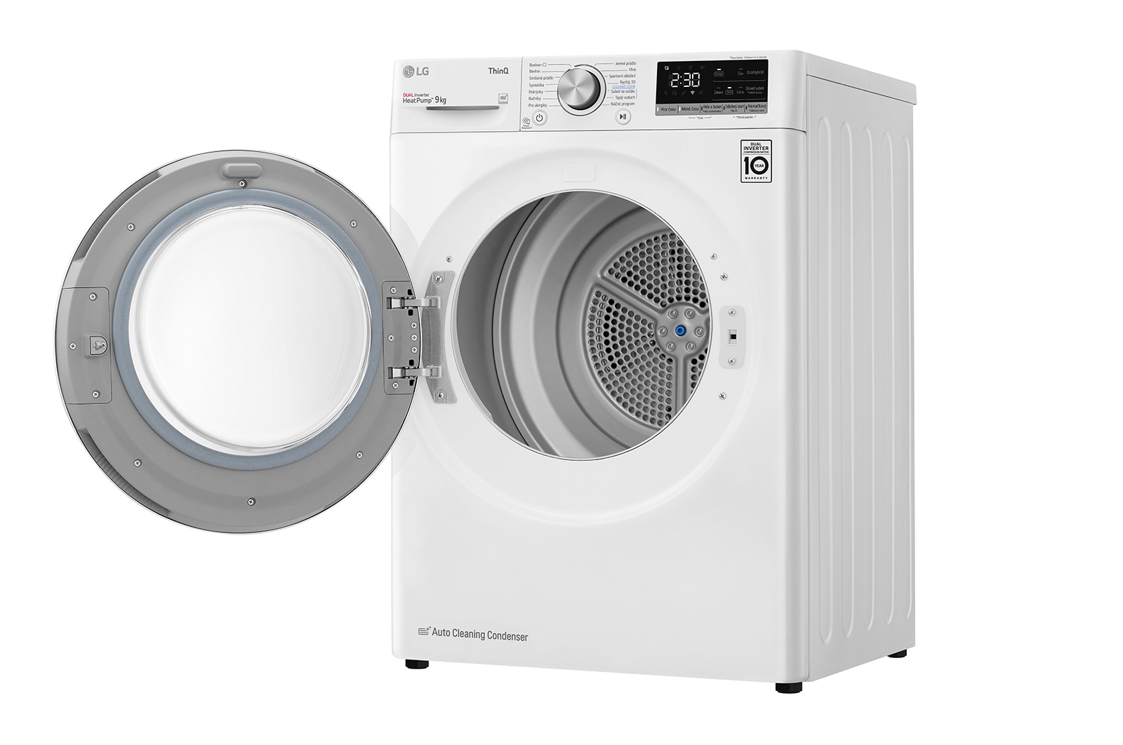 LG Sušička LG | 9 kg | DUAL Inverter Heat Pump™ |ThinQ™|Bílá, RC91V5AV6N