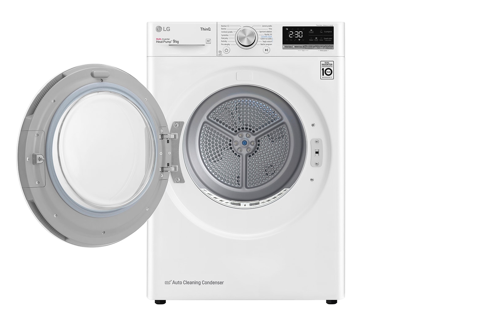 LG Sušička LG | 9 kg | DUAL Inverter Heat Pump™ |ThinQ™|Bílá, RC91V5AV6N