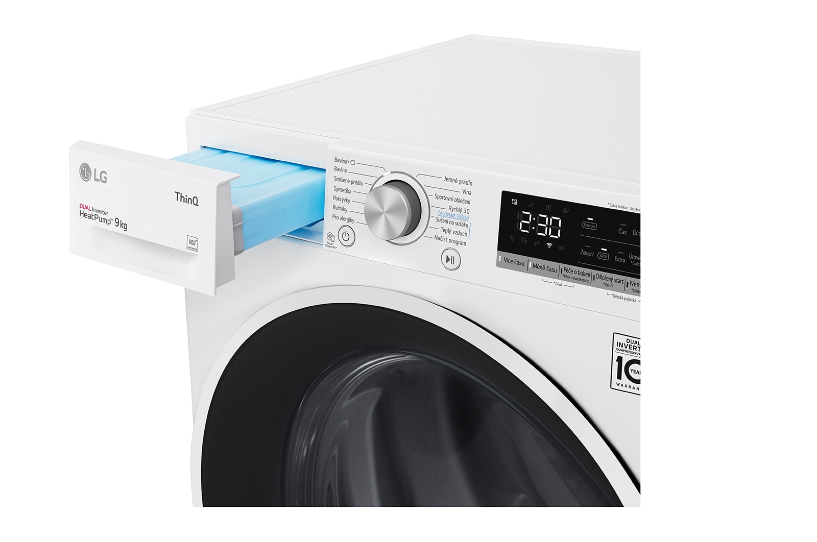 LG Sušička LG | 9 kg | DUAL Inverter Heat Pump™ |ThinQ™|Bílá, RC91V5AV6N