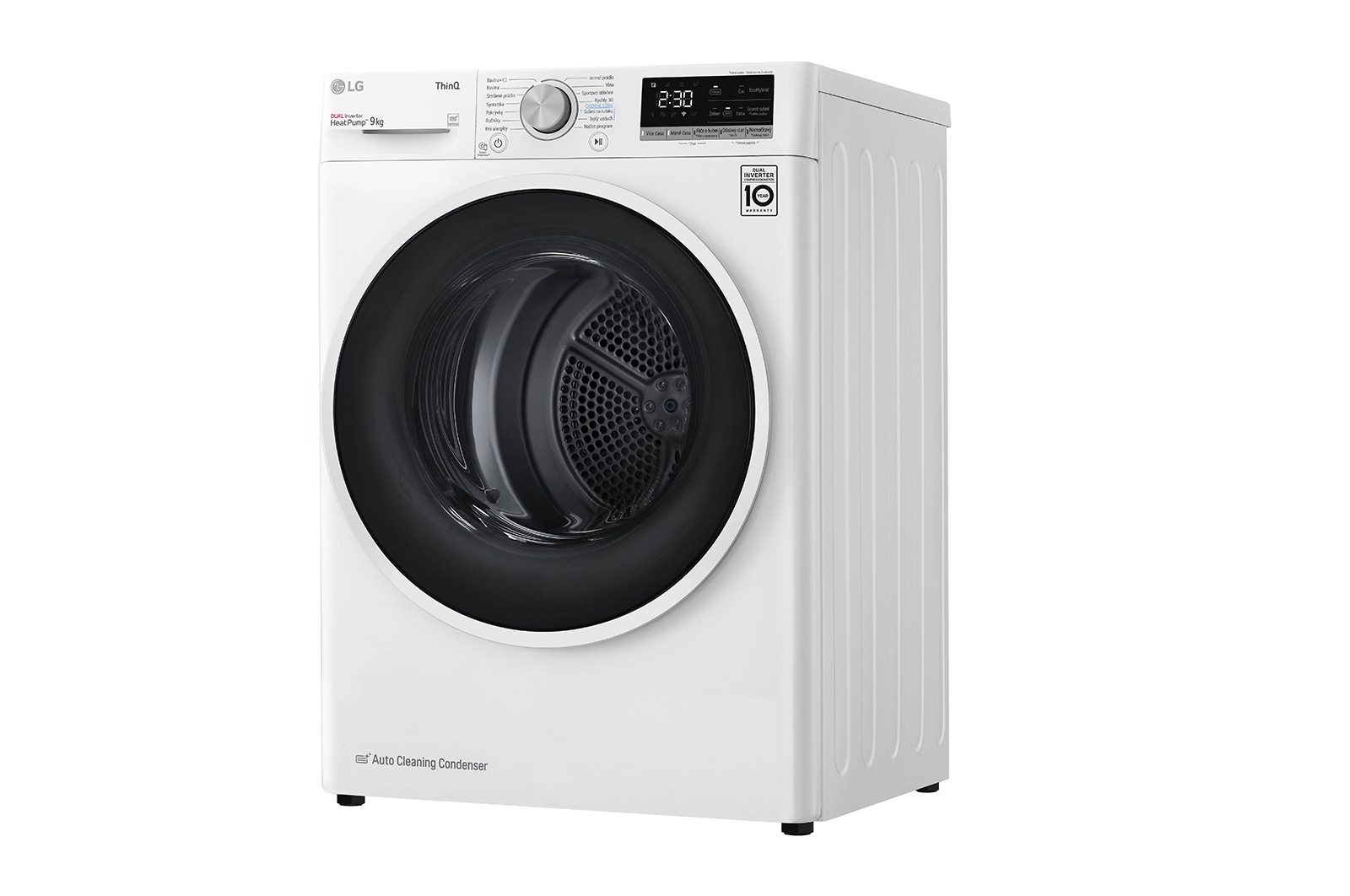 LG Sušička LG | 9 kg | DUAL Inverter Heat Pump™ |ThinQ™|Bílá, RC91V5AV6N
