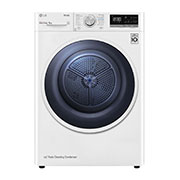 Čelní pohled na 9 kg sušička, A&#43;&#43; (v rozsahu A&#43;&#43; až D), 14 programů, 13 přídavných možností, 3 možnosti sušení, ThinQ™ &#43; WiFi připojení RC91V5AV6Q