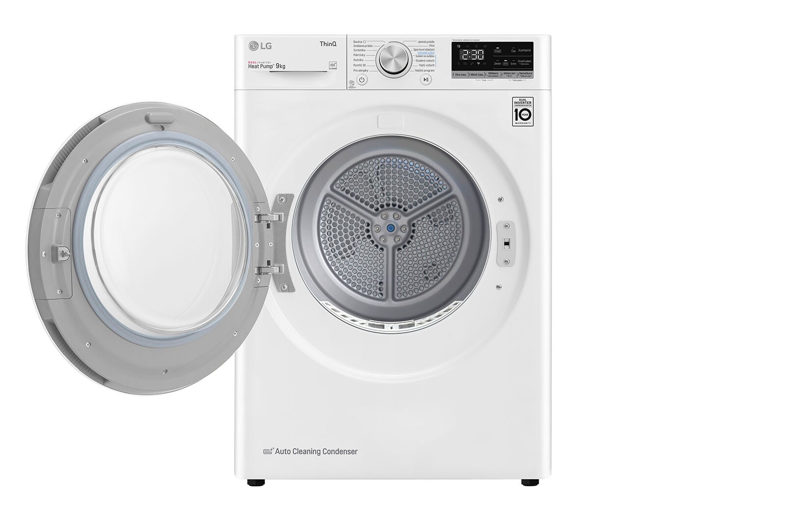 LG 9 kg sušička, A++ (v rozsahu A++ až D), 14 programů, 13 přídavných možností, 3 možnosti sušení, ThinQ™ + WiFi připojení, RC91V5AV6Q