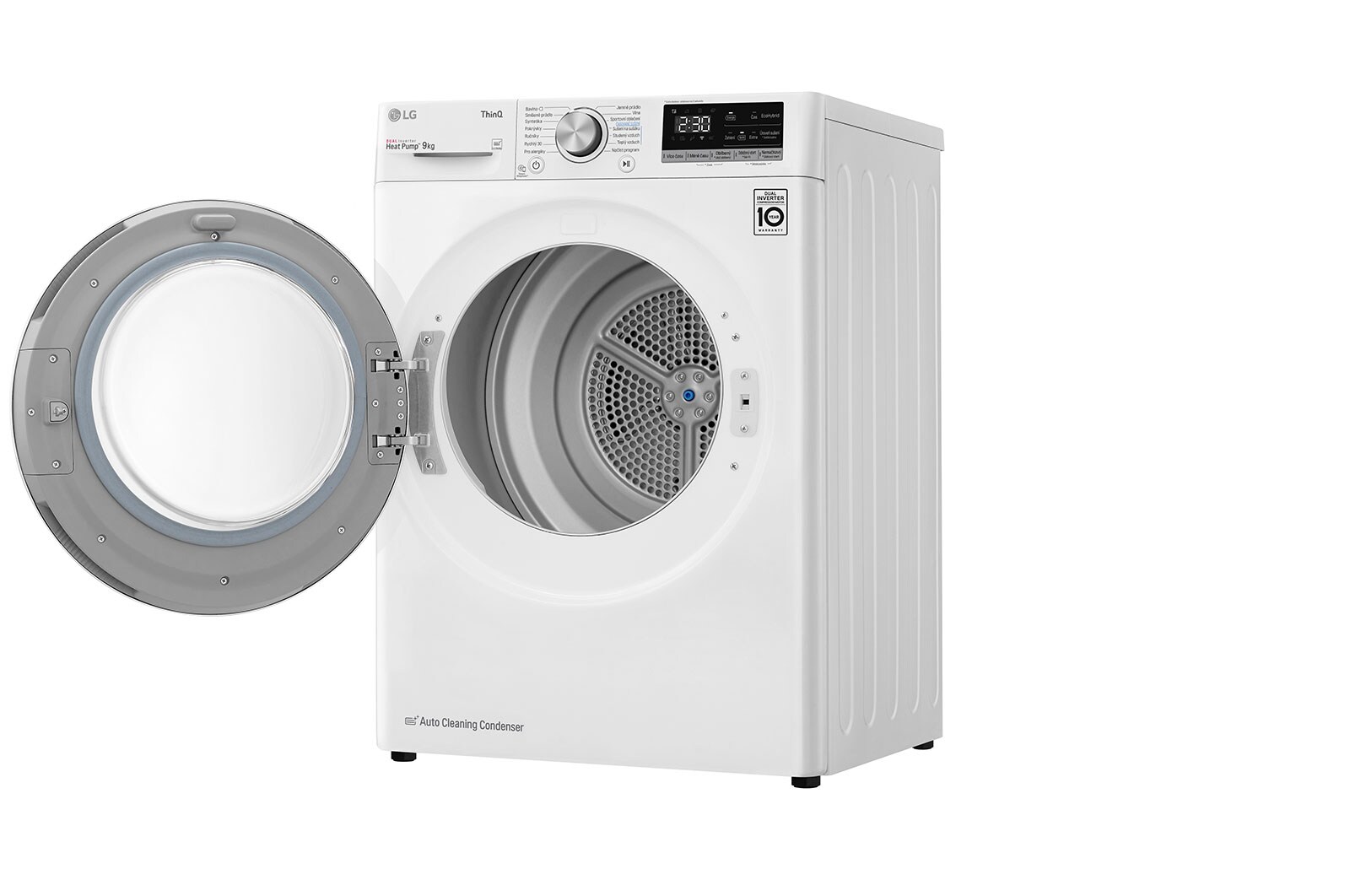 LG 9 kg sušička, A++ (v rozsahu A++ až D), 14 programů, 13 přídavných možností, 3 možnosti sušení, ThinQ™ + WiFi připojení, RC91V5AV6Q