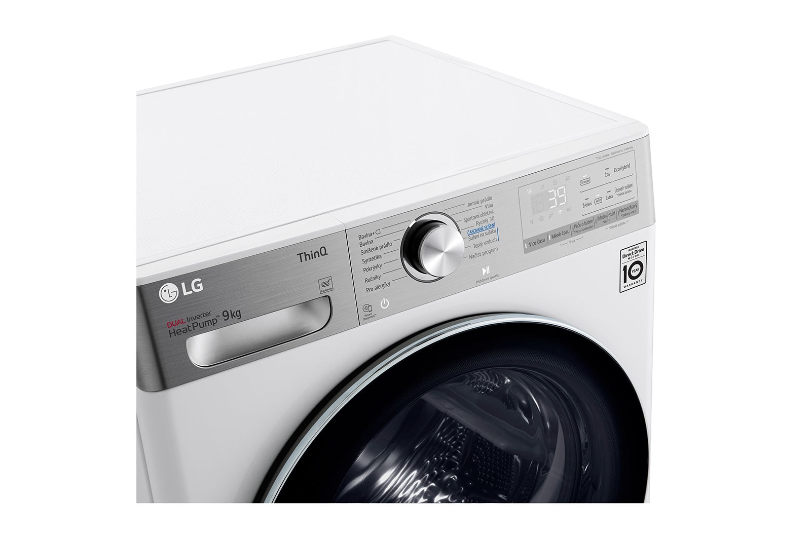 LG Sušička LG | 9 kg | DUAL Inverter Heat Pump™ |ThinQ™|Bílá, RC91V9AV2QR