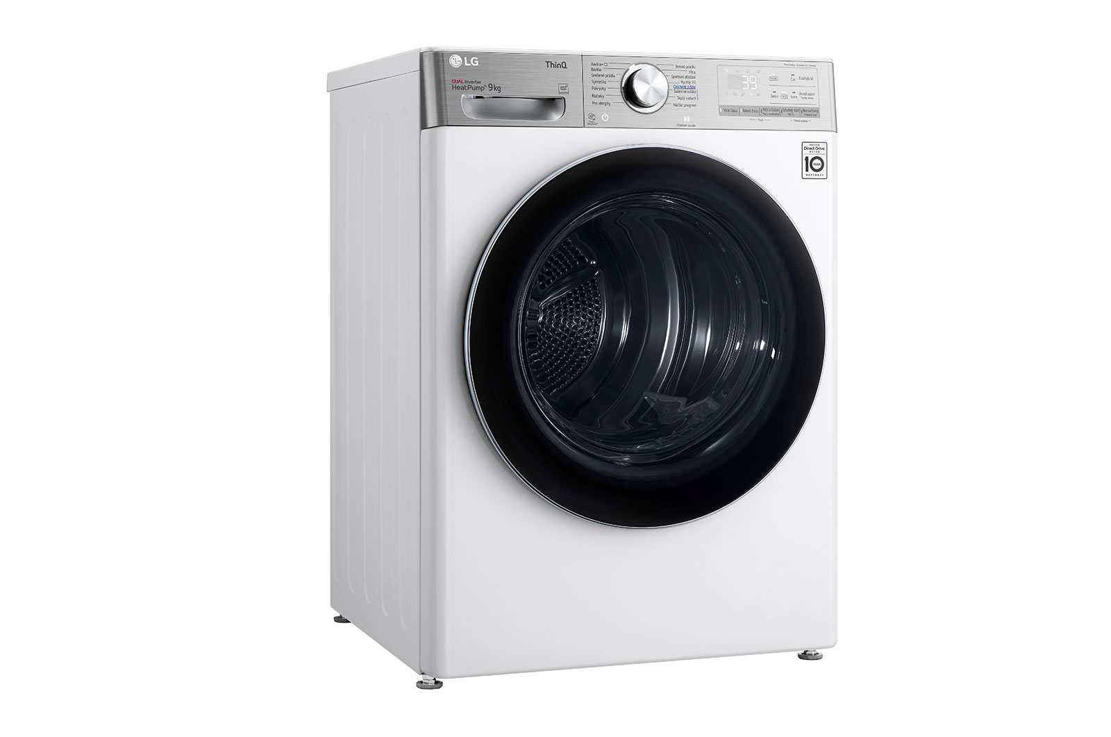 LG Sušička LG | 9 kg | DUAL Inverter Heat Pump™ |ThinQ™|Bílá, RC91V9AV2QR