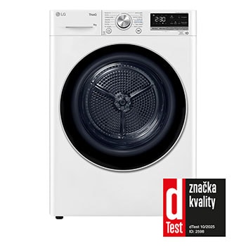 LG 9 kg sušička LG | Režim Energie / Čas | automatické čištění kondenzátoru | Wi-Fi, RC91V9AV3N, RC91V9AV3N
