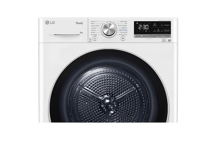 LG Sušička LG | 9 kg | DUAL Inverter Heat Pump™ |ThinQ™|Bílá, RC91V9AV3N