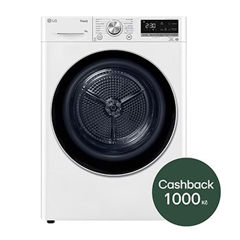 LG 9 kg sušička LG | Režim Energie / Čas | automatické čištění kondenzátoru | Wi-Fi, RC91V9AV3N, RC91V9AV3N