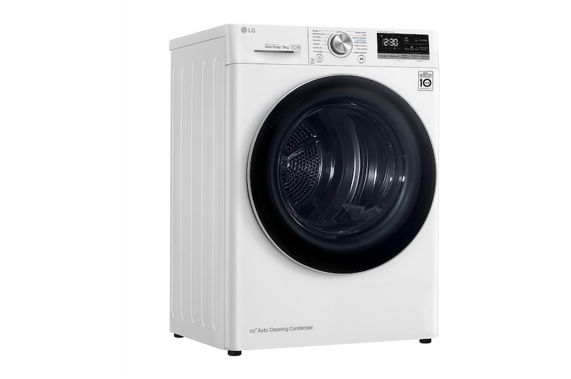 LG 9 kg hybridní sušička s tepelným čerpadlem, A+++ (v rozsahu A+++ až D), invertorový motor, Eco Hybrid™ - hybridní sušení, automatické čištění kondenzátoru, ThinQ™ + WiFi, Program Pro alergiky, RC91V9AV3Q