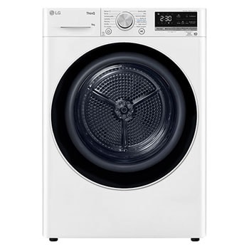 Pohled zepředu na 9 kg Sušička DUAL Inverter Heat Pump™, Bílá RC91V9AV4N