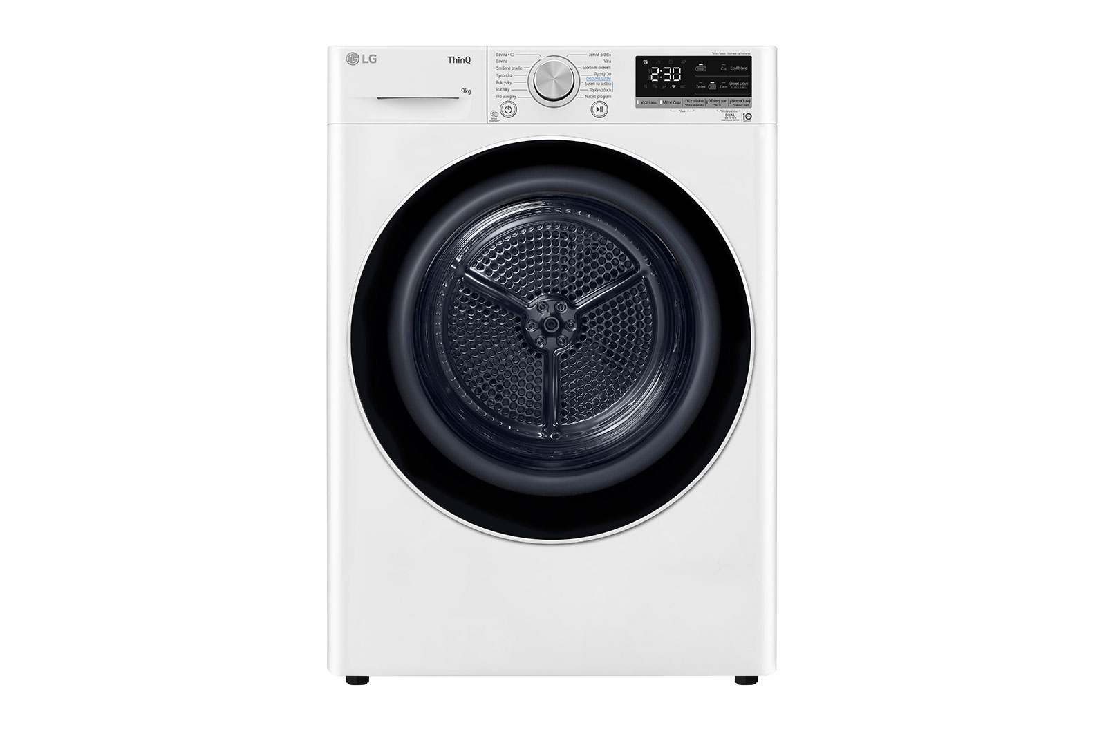 Pohled zepředu na 9 kg Sušička DUAL Inverter Heat Pump™, Bílá RC91V9AV4N