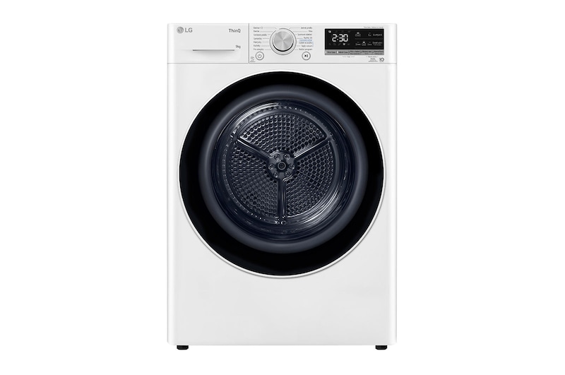 LG Sušička LG | 9 kg | DUAL Inverter Heat Pump™ |ThinQ™|Bílá, RC91V9AV4N