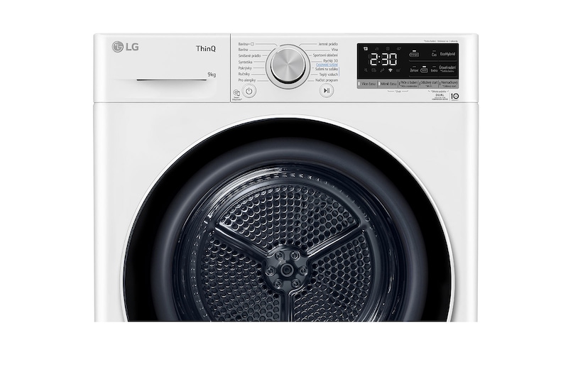 LG Sušička LG | 9 kg | DUAL Inverter Heat Pump™ |ThinQ™|Bílá, RC91V9AV4N
