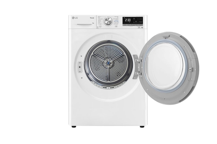LG Sušička LG | 9 kg | DUAL Inverter Heat Pump™ |ThinQ™|Bílá, RC91V9AVRN