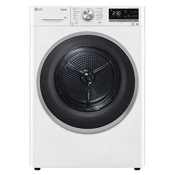 Pohled zepředu na 9 kg Sušička DUAL Inverter Heat Pump™, Bílá RC91V9AVSN