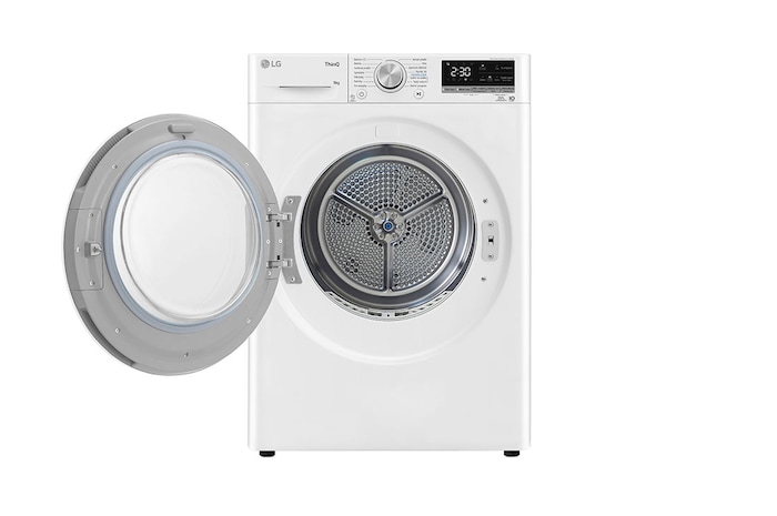 LG Sušička LG | 9 kg | DUAL Inverter Heat Pump™ |ThinQ™|Bílá, RC91V9AVSN