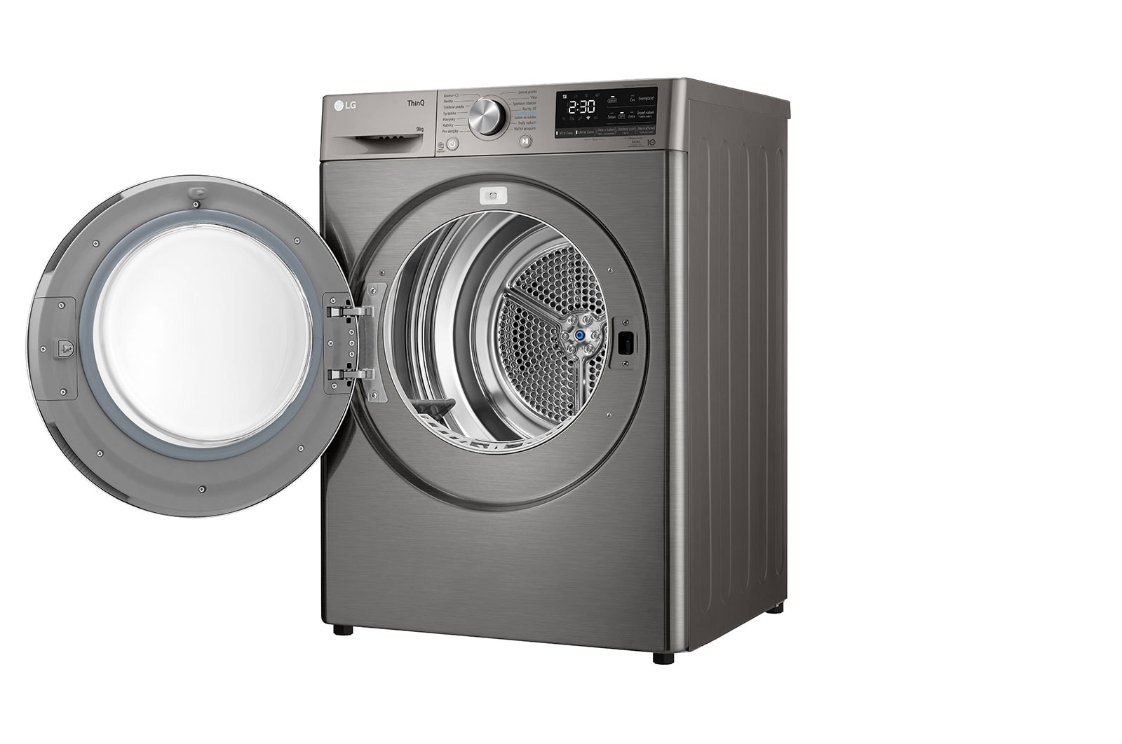 LG Sušička LG | 9 kg | DUAL Inverter Heat Pump™ |ThinQ™|Stříbrná, RC91V9EV2N