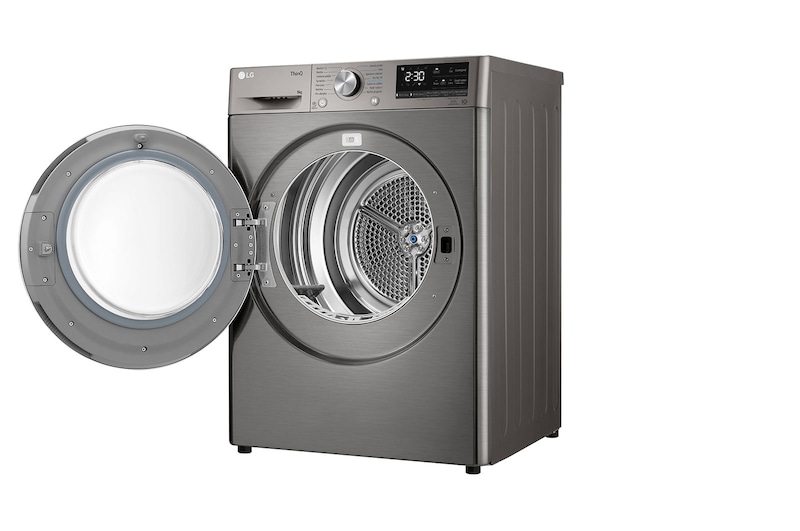LG Sušička LG | 9 kg | DUAL Inverter Heat Pump™ |ThinQ™|Stříbrná, RC91V9EV2N