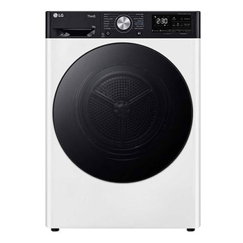 Pohled zepředu na 9 kg Sušička DUAL Inverter Heat Pump™, Bílá RH91V9LVEN