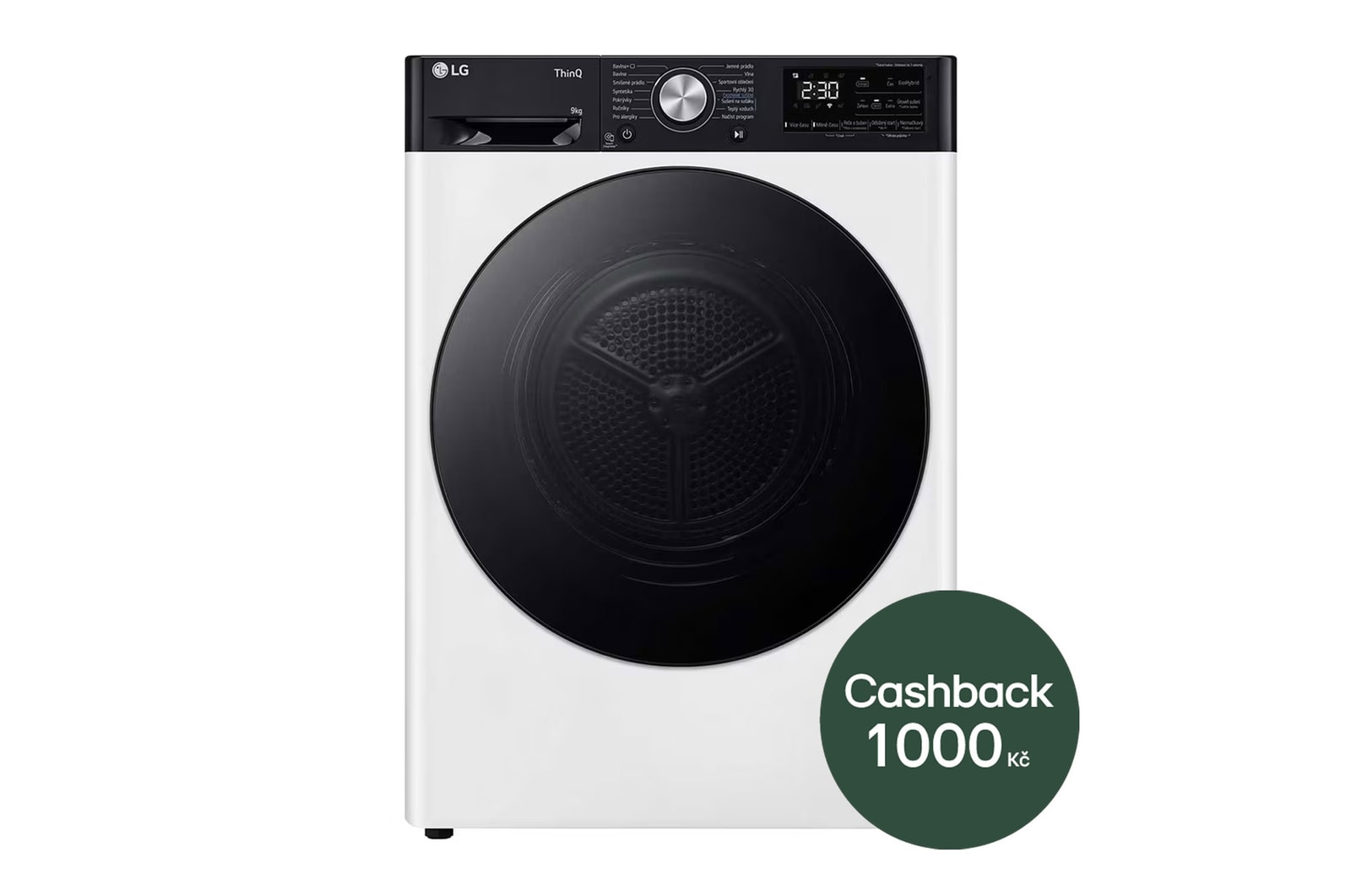LG 9 kg sušička LG | Režim Energie / Čas | automatické čištění kondenzátoru | Wi-Fi, RC91V9AV4N, RH91V9LVEN