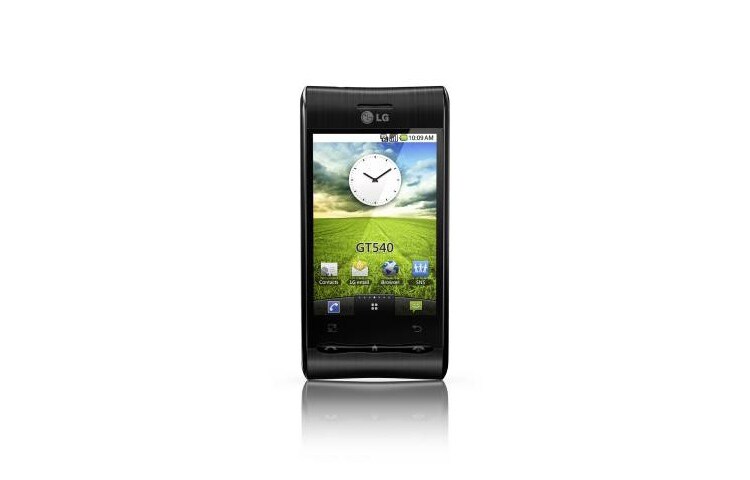 Čelní pohled na Přátelský telefon s operačním systémem Android, který vás nadchne. GT540