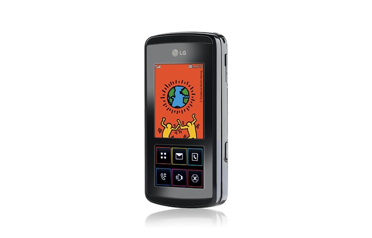 LG Výsuvný LG mobilní telefon kombinující dotykové ovládání, 3,15 Mpx fotoaparát s autofokusem a bleskem, KF600