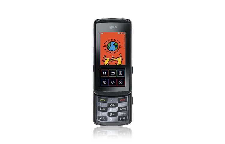 LG Výsuvný LG mobilní telefon kombinující dotykové ovládání, 3,15 Mpx fotoaparát s autofokusem a bleskem, KF600