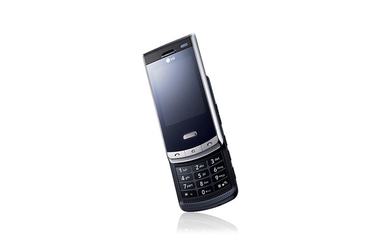 LG Telefon s dotykovým 2,4 palcovým displejem, 5 Mpx fotoaparát s autofokusem, detekcí obličeje, druhý VGA fotoaparát pro videohovory, KF750