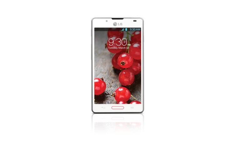 Čelní pohled na OPTIMUS L7 II - 4,3&#34; IPS displej, 768MB RAM, 1GHz Dual-Core, Adreno 203, 4GB interní paměť, 8 Mpx, NFC P710