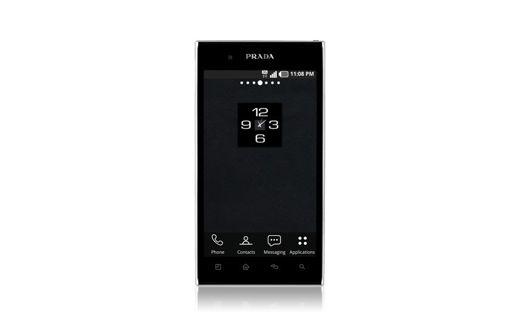 Čelní pohled na Elegantní smartphone Prada se super jasným 4,3&#34; displejem NOVA a 1.0GHz Dual-Core/Dual-Channel procesorem. P940