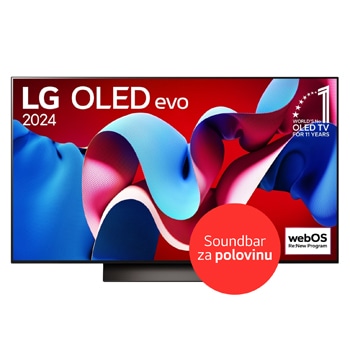 LG 48”; LG OLED evo AI C4 4K Smart TV OLED48C4, OLED48C45LA