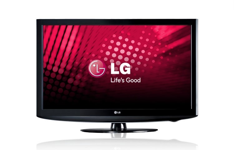 Čelní pohled na LCD TV s vysoce lesklým povrchem 32LD320