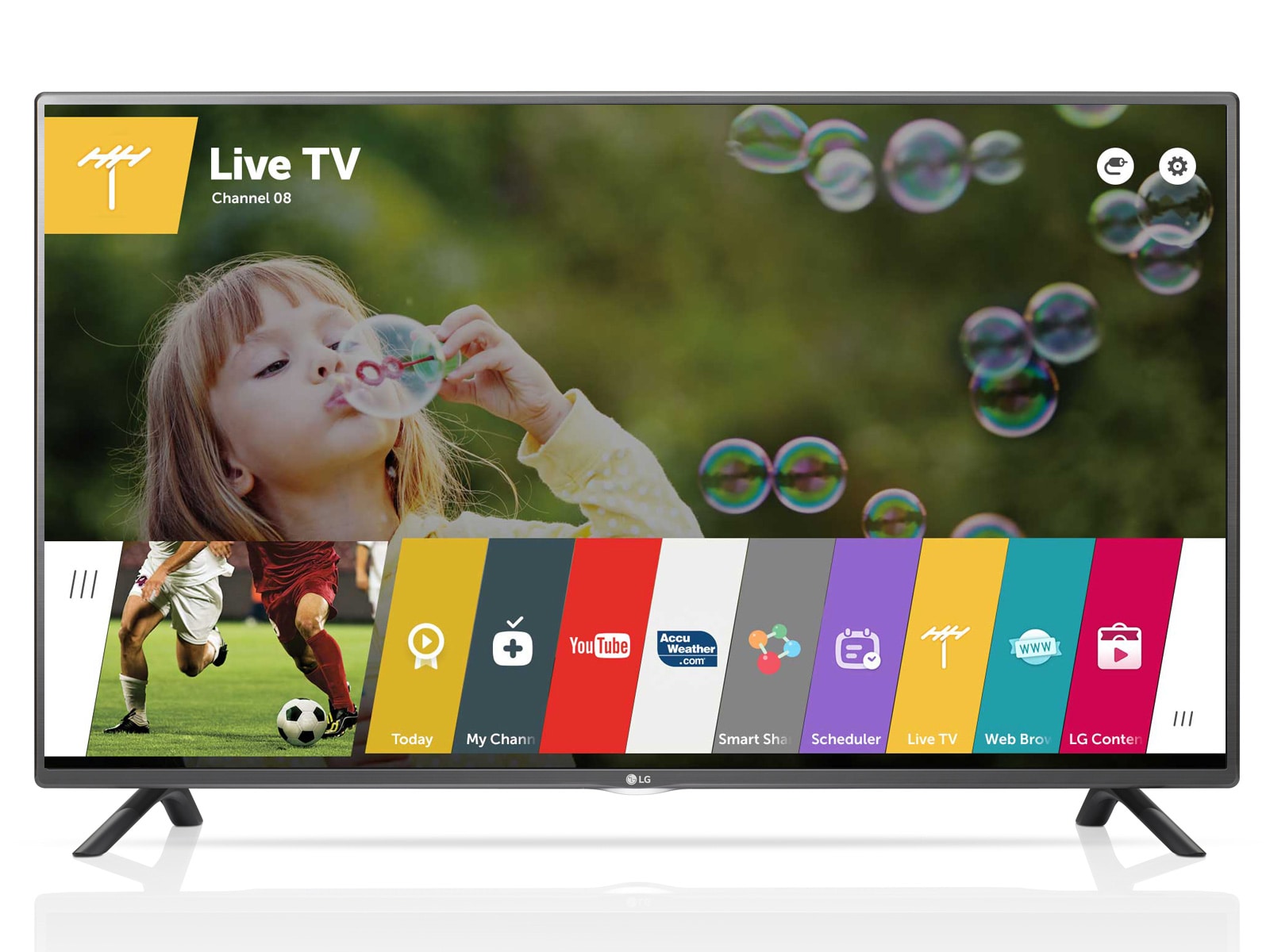 Čelní pohled na LG webOS TV 32LF592U