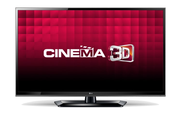 Čelní pohled na 37” LED CINEMA 3D TV, Full HD, MCI 200, DLNA, satelitní tuner DVB-S2, Dual Play, součástí balení jsou 4 ks 3D brýlí. 37LM611S