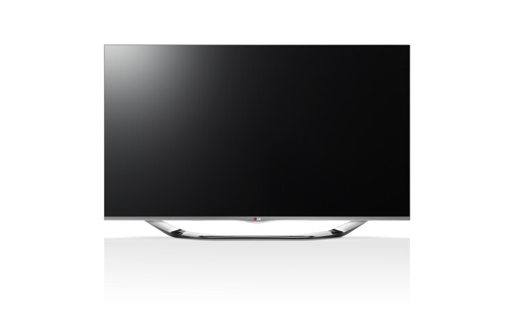 Čelní pohled na 42&#34; CINEMA 3D Smart TV, Full HD, MCI 400, Miracast, Wi-Fi, NFC, Magický dálkový ovladač a 4 ks 3D brýlí součástí balení 42LA691S
