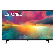 Přední pohled na televizor LG QNED s obrázkem výplně a logem produktu