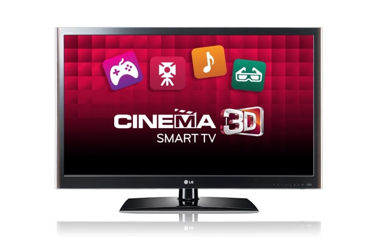 Čelní pohled na 47&#34; Cinema 3D LED Plus TV, Smart TV, Full HD, nahrávání TV vysílání 47LW5500